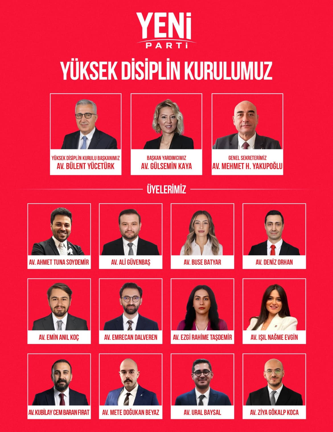 Yeni Parti Yüksek Disiplin Kurulu tanıtıldı